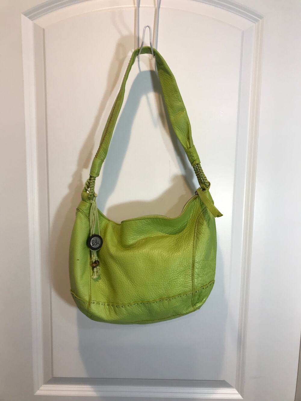 The Sak Vintage Lime Green Hobo-Style Shoulder Bag